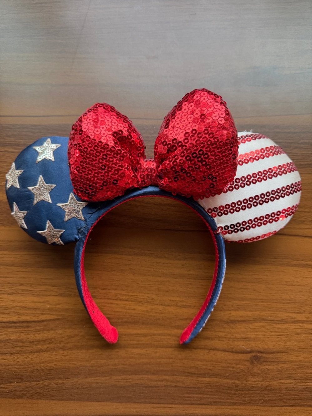 🇺🇸 Disney Parks Americana Minnie Ears – Classic Red White Blue ❤️🤍💙